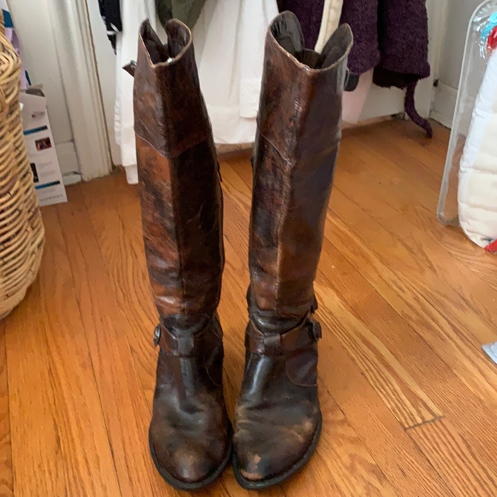 Born Lira tall burnished brown boots, size 9.5